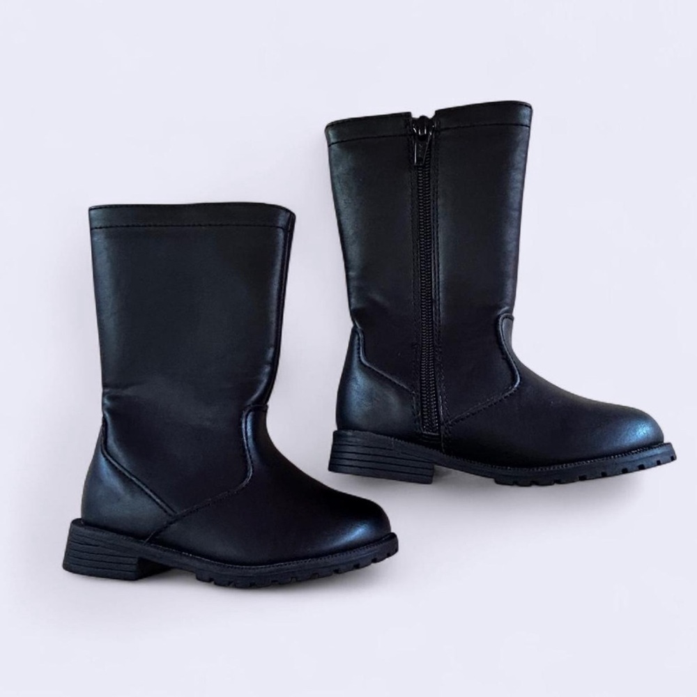 BabyGap Tall Black Boots Toddler 7 NWOB